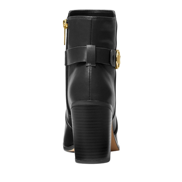 Michael Kors Carmen Heeled Ankle Bootie Boot Faux Leather Black 8/8.5 Nib $295 - Picture 4 of 4